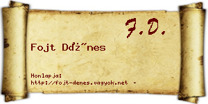Fojt Dénes névjegykártya