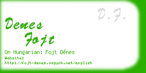 denes fojt business card